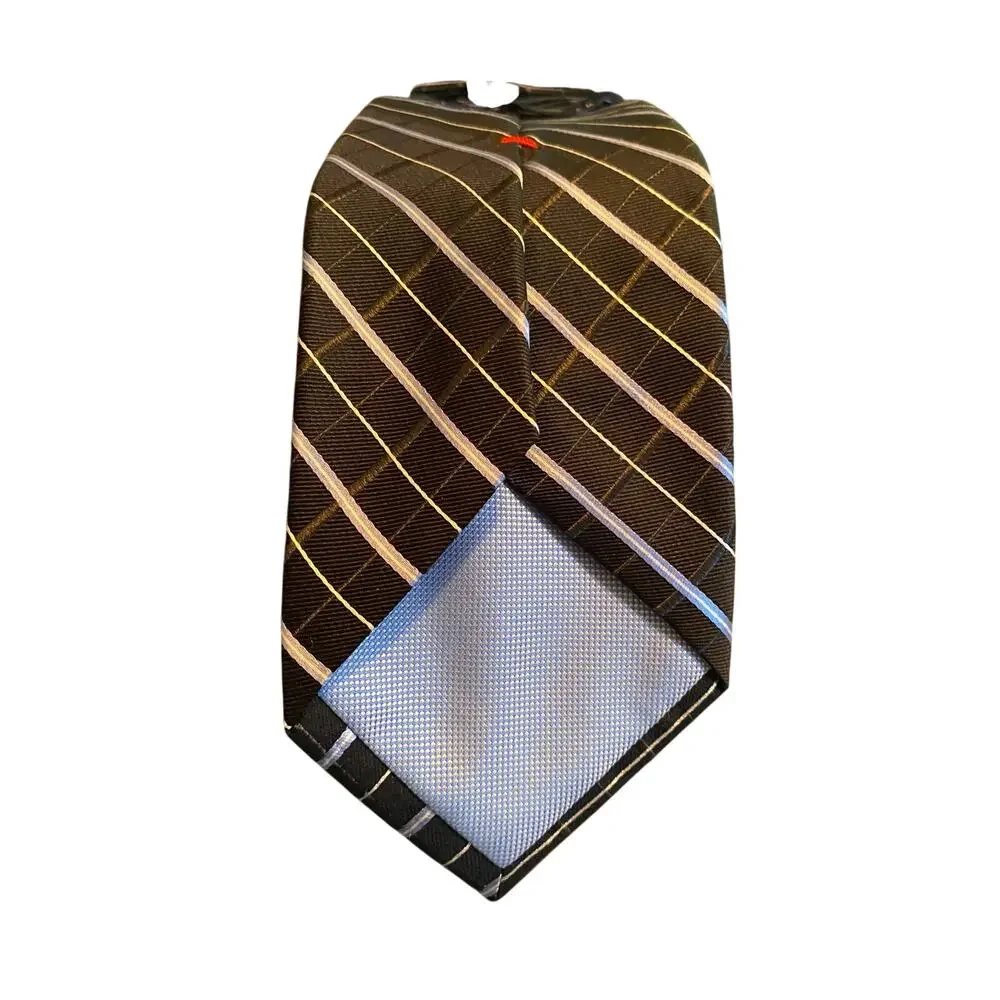 Tommy Hilfiger Black Blue Stripe‎ 100% Silk Men’s Neck Tie